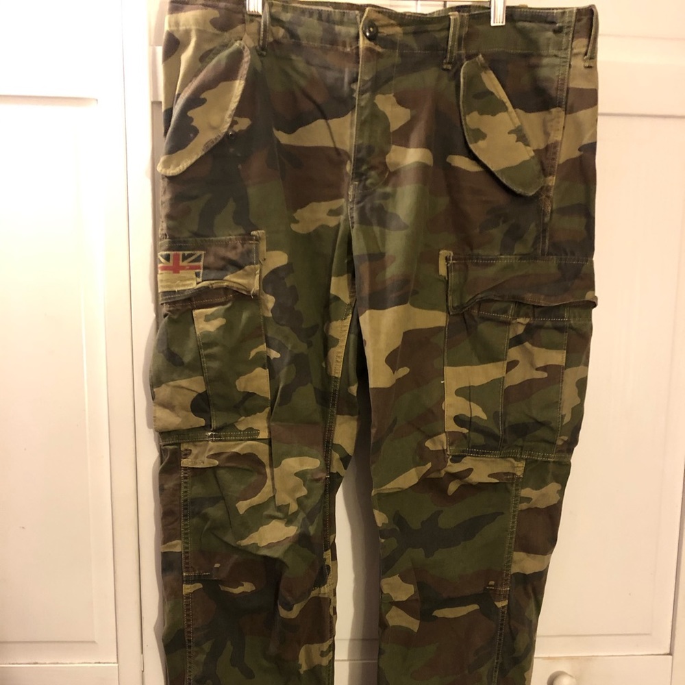 Ralph Laurean camouflage denim supply cargo pants